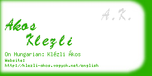 akos klezli business card