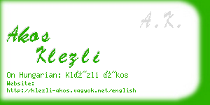 akos klezli business card